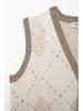 2024 Autumn Women's Retro Diamond Pattern Knit Vest