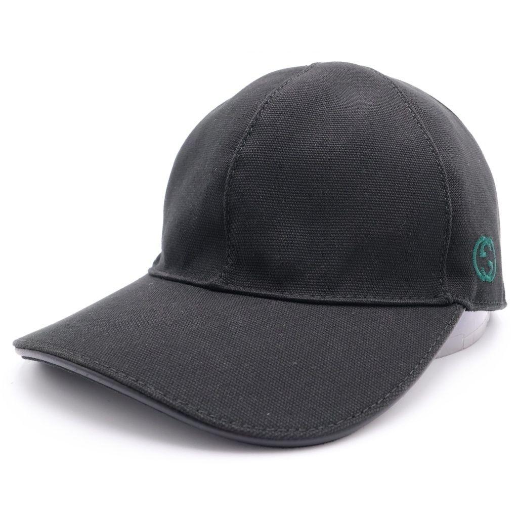 Used GUCCI Interlocking G Sherry Line Cap Baseball Cap Hat Black