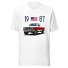 1987d F150 Red and White Pickup Truck Owner Unisex T-shirt
