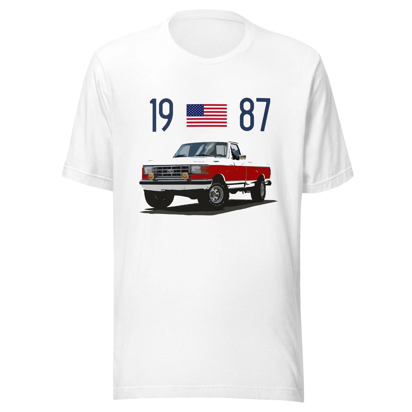 1987d F150 Red and White Pickup Truck Owner Unisex t-shirt XS
