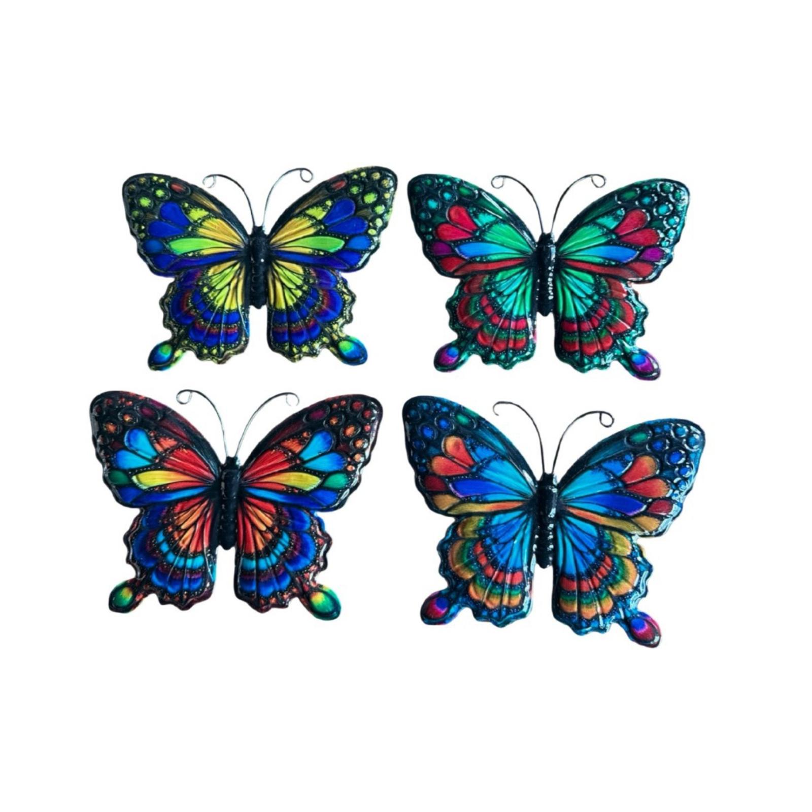 Набор из 4 цветных металлических настенных декоративных украшений