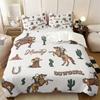 Western Cowboy Theme Duvet Cover Set(1 Duvet Cover&1/2 Pillowcase) Cowgirl Horse Print Bedding Set Soft Comforter Cover Bedroom