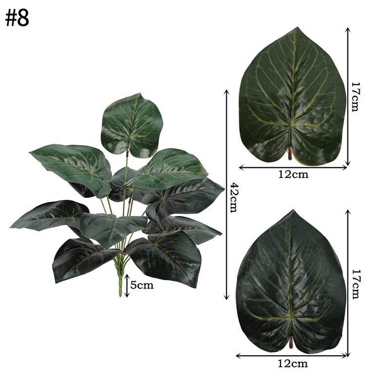 Artificial Turtle Back Monstera Leaf Simulation Fake Flowers Plant Pot Plastic Leaf Faux Plant Branch Ornamental Home Room Decor