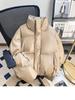 Men's Winter PU Leather Cotton Padded Jacket - Warm, Loose, Versatile Outerwear in Solid Color