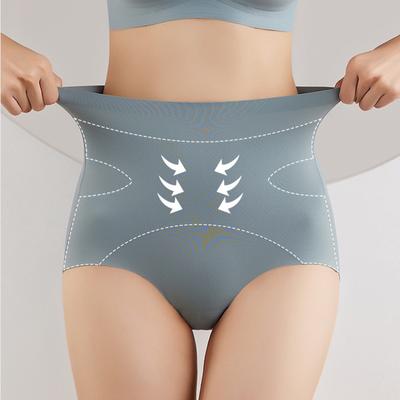 Underwear for Women Without A Trace High Waist Panties Belly Compression Body Shaping Silk Antibacterial Crotch Breathable Large Size Women's Briefs