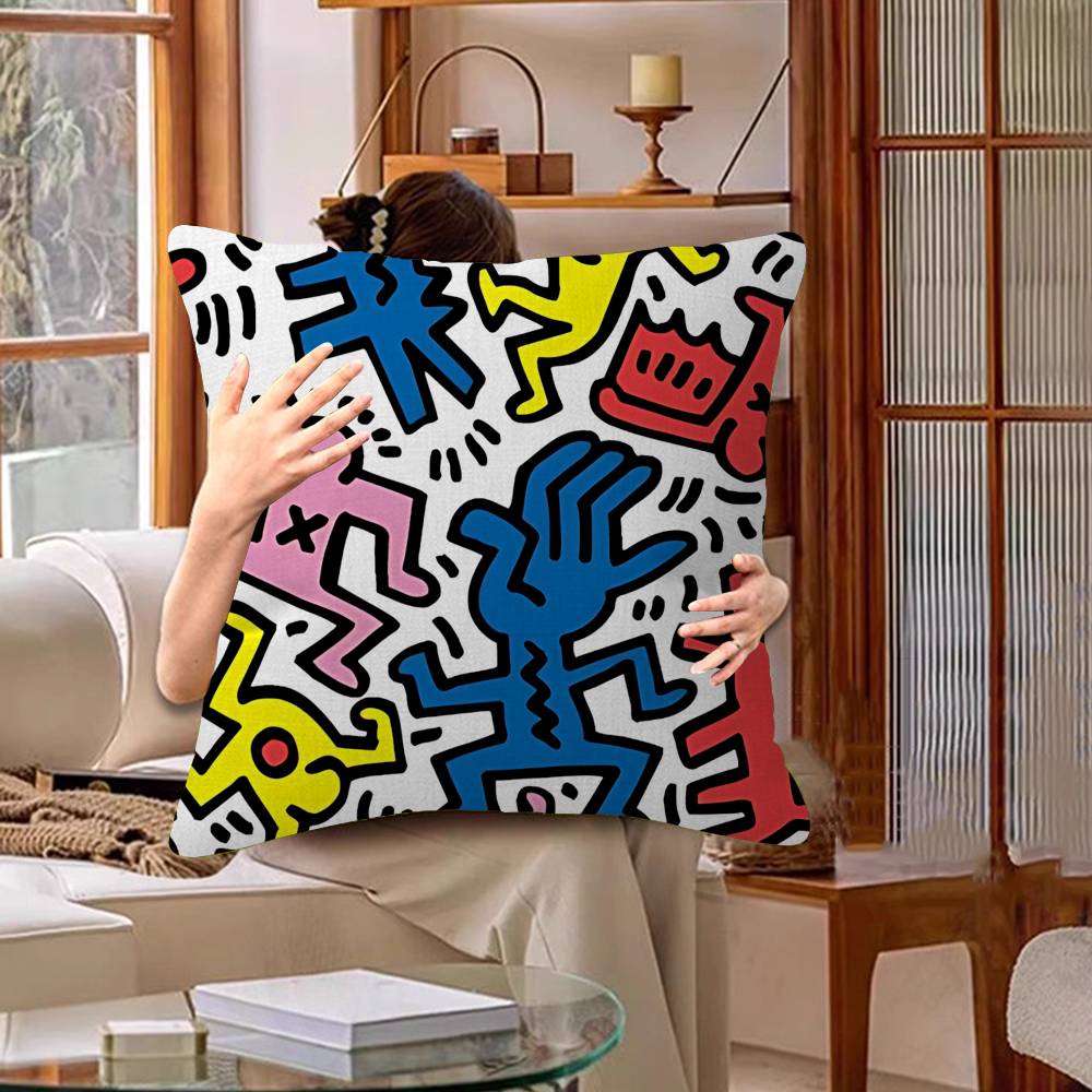 

K-Keiths H-Haring Cushion Cover Pillow Cover Decor Pillowcase Printed Cushion Case For Couch 30cmx30cm