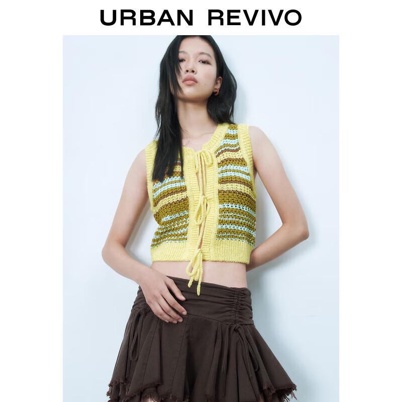 

UR Women s Colorblock Tie-Detail Textured Sleeveless Knit Top L