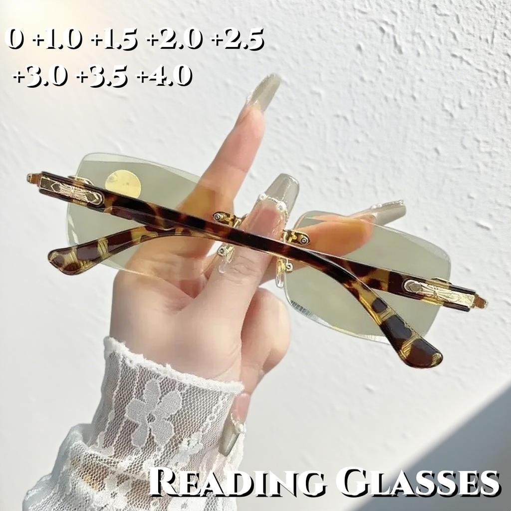 New HD Brightening Yellow Film Night Vision Driving Glasses Anti Blue Light Frameless Edged Reading Glasses