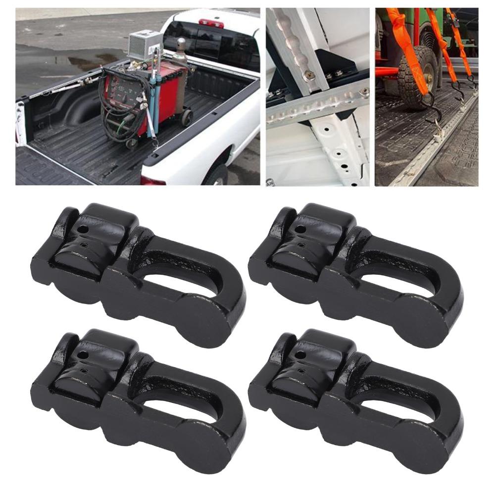 4Pcs Rail Fitting Carbon Steel L Track Fitting Black Double Stud Fitting Tie Down Fitting ATV Use