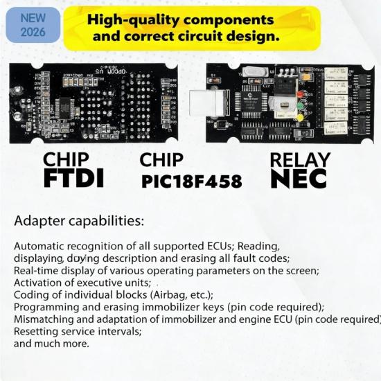 Najnowszy 2026 Opcom 1.99 Dla Opel Pełny Chip OP-COM V1.99 FTDI PIC18F458 Can Bus OBD 2 OBD2 Narzędzie Kabel Diagnostyczny Samochodu