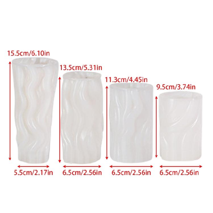 Irregulars Geometric Shape Candle Molds Wavy Cylindrical Silicones Mould Ornament Molds Casting Mould Craft Supplies