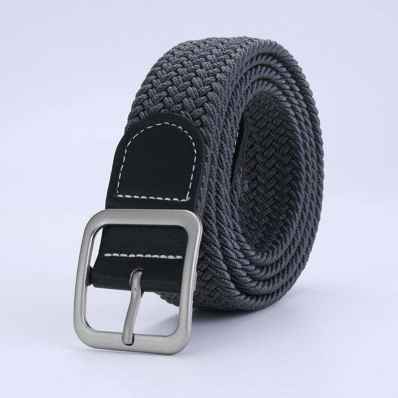 Elastic Stretch Canvas Belt - 100cm No-Hole Woven Belt for Men, Women, and Students