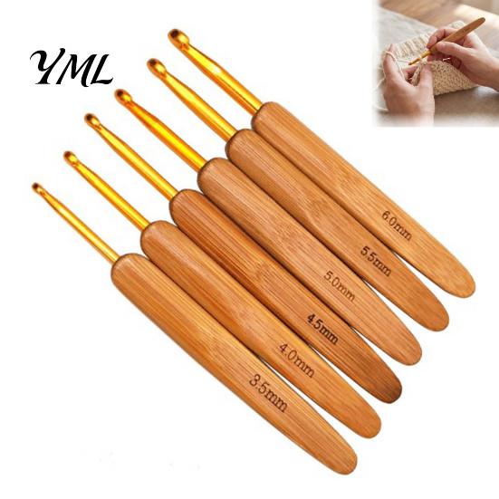 Hand Knitting Supplies 6/11Pcs Bamboo Handle Crochet Hook Set, 0.5-3MM/3.5-6MM Needles, Durable Crafting Needles Ergonomic Wooden Hook, & Handmade