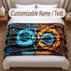 Winter Theme Soft Blanket Personalized Custom Name Text Print Warm Blanket Home Sofa Bedroom Decor
