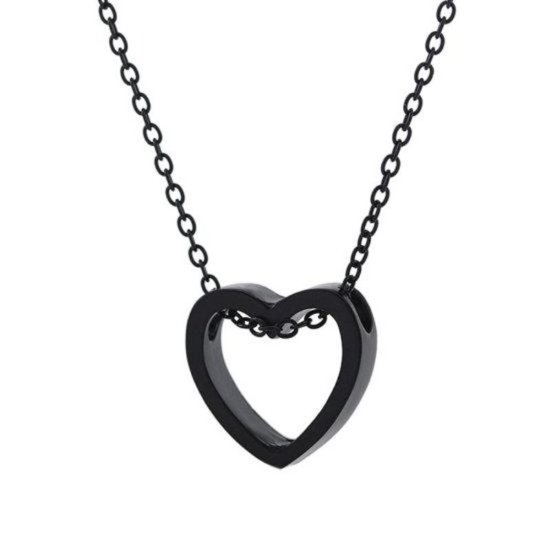 

Romantic Loving Heart Pendant Hollow Necklace Party Women Lovers Jewelry Gift чёрный