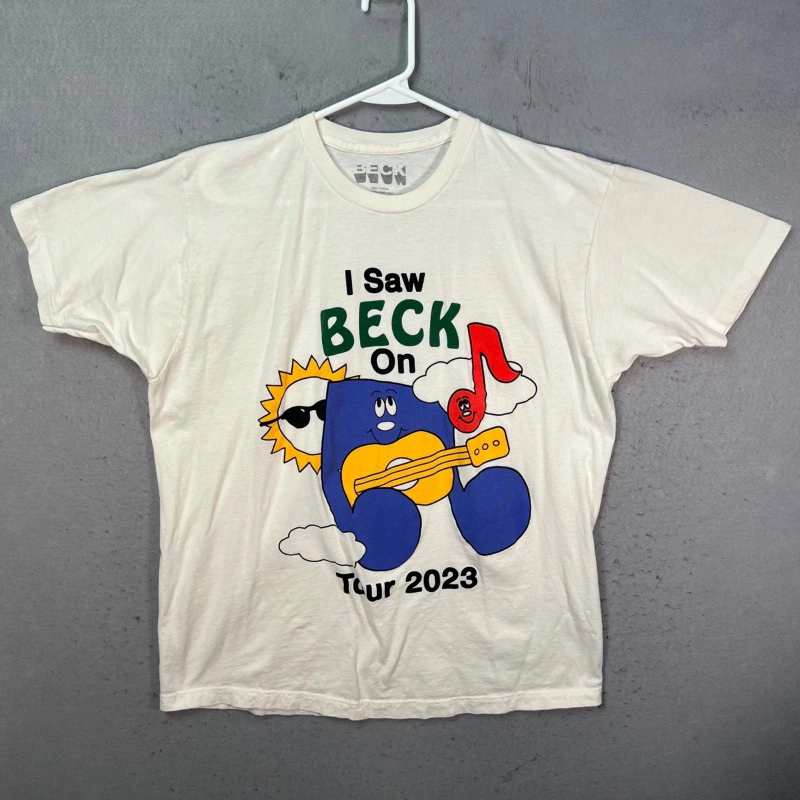 

I Saw Beck On Tour 2023 Band T-Shirt XL White 100% Cotton Music Graphic Tee M