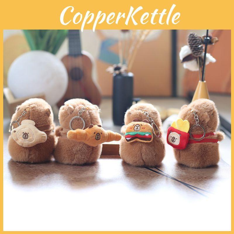 Capybara Afternoon With Tea Bag Plush Keychain Stuffed Gift For Kids Bag Decor