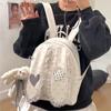 Creative Cute Bunny Ear Backpack Fashion Polka Dot Lace Decor Japanese Lolita Girl Preppy Backpack Lightweight Nylon Handbag