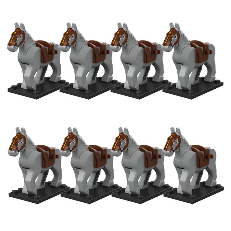 MOC Medieval Military Building Blocks Cavalry Regiment Knight Horse Animal Accessories Set Mini Bricks Buy Goods Boy Toy Gift