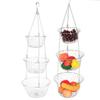 3 Lay  Iron    Basket Wire    Hanging Basket Vegetable Fruit   Baskets Decorations for Kitchen Restaurants Living Room Shops Sup mar