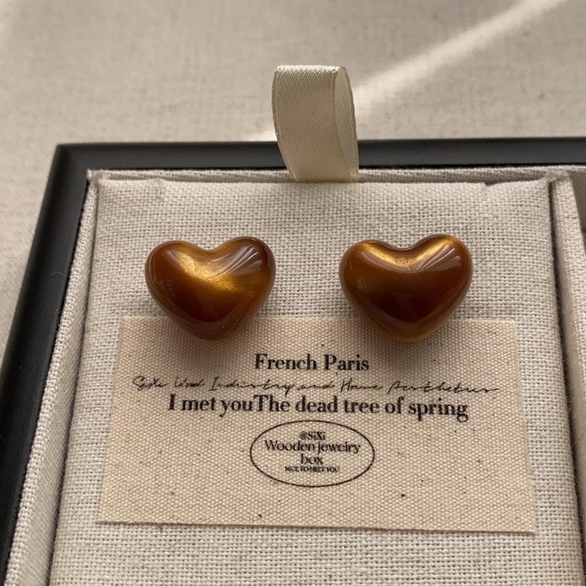 Three-dimensional streamer love dopamine love stud earrings colorful jelly ball sweet cool stud earrings