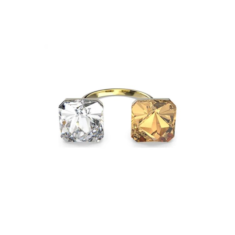 

Swarovski Ortyx Pyramid Cut Gold Plated Ring Unisex rings Silver 5620718 Box (Random Color)