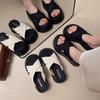 Small Height Increase Thick Bottom Cross Fashion Woven Slippers Women's Summer Wear Casual Vacation Seaside Beach Cool Slippers