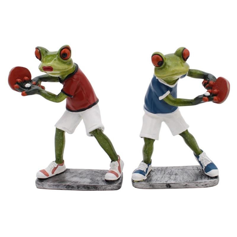 Whimsically Funny Resins Frogs Figurine Cartoon Animal Statue Collectible Ornament for Home Office Desktop Shelf Decors