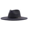European and American Big-brimmed Jazz Hat, Autumn and Winter Men's and Women's British Woolen Hat, Convex Top Felt Top Hat
