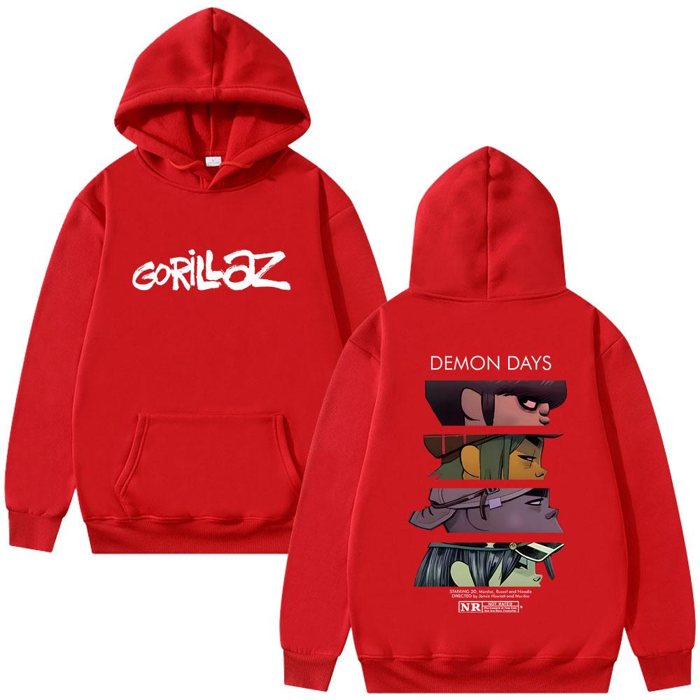 Rock Band Gorillaz Demon Days Eyes Print Hoodie Men Women Hip Hop Fashion Oversized Streetwear Male Casual Hoodies