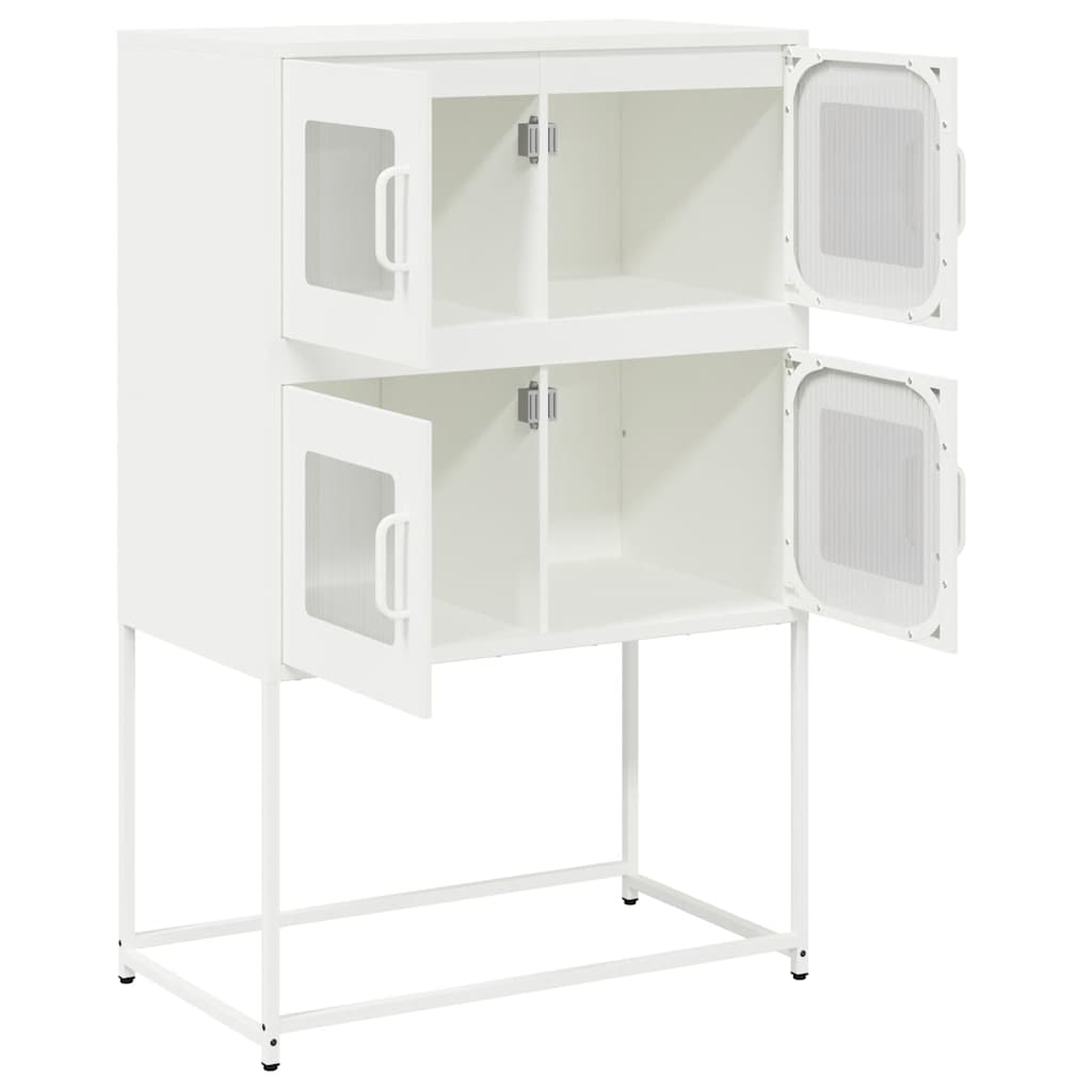 Komoda Biała 68X39X107 Cm Stal