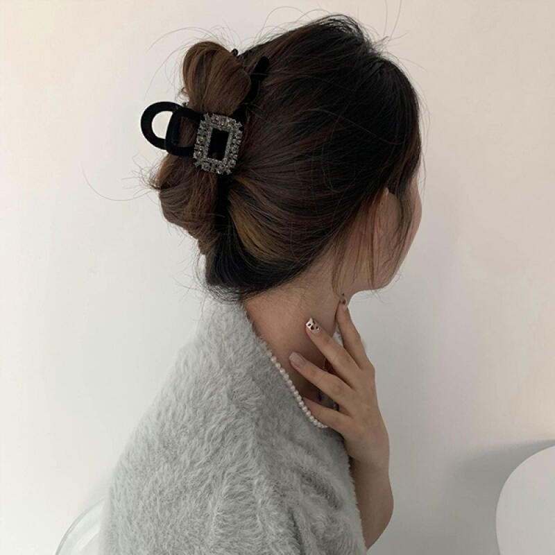 Birving Matte Velvet Square Cubic Hair Clip