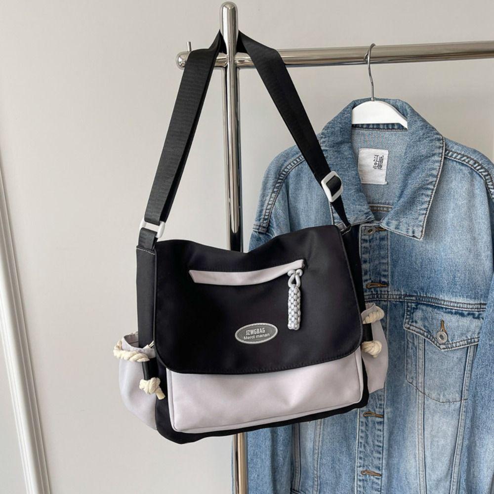 Preppy Style Crossbody Bag Handbag Canvas Bag Fashion Shoulder Bag  Unisex