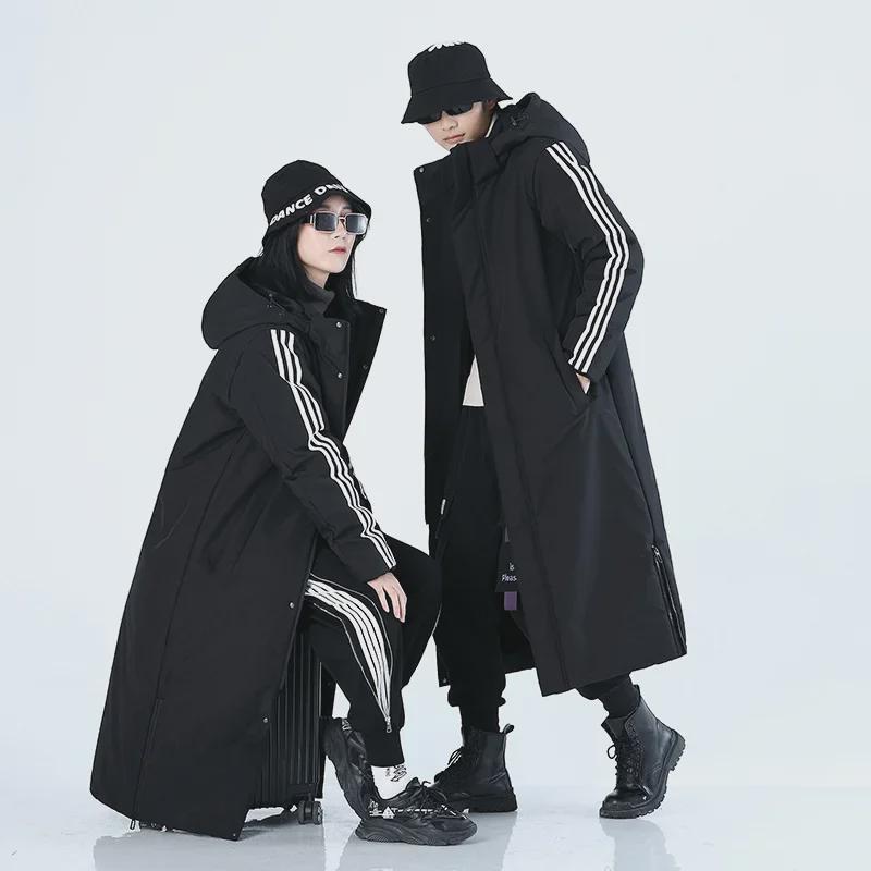 Unisex Winter Long Cotton Coat: Thickened, Velvet-Lined, Ideal for Couples and Parent-Child Styles, Brand Two.