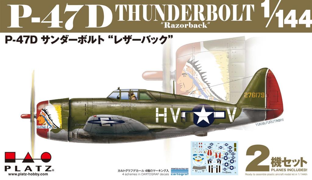 PLATZ 1/144 Maßstab Amerikanischer Jäger P-47D Thunderbolt/Razorback Satz aus zwei Plastikmodellen (PDR-11)