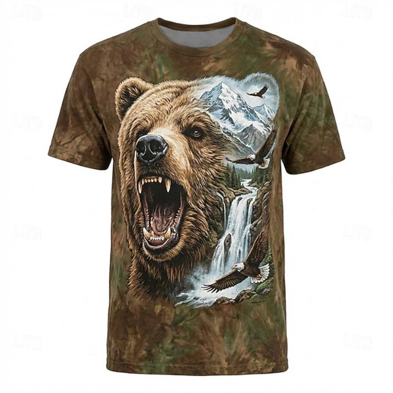 Men's Summer Dragon-Print Short-Sleeve T-Shirt Outdoor Sports & Urban Fashion T-Shirt for Men Breathable Short-Sleeve Design