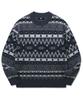 TRILLION Vintage Fair Isle Jacquard Crewneck Knit_Navy