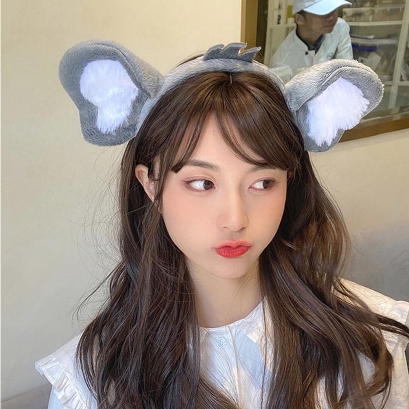 Plush Hair Hoop Fluffy Koala Ears Theme Party Performance Headdress Washing Face Headband Cosplay Hair Accessories