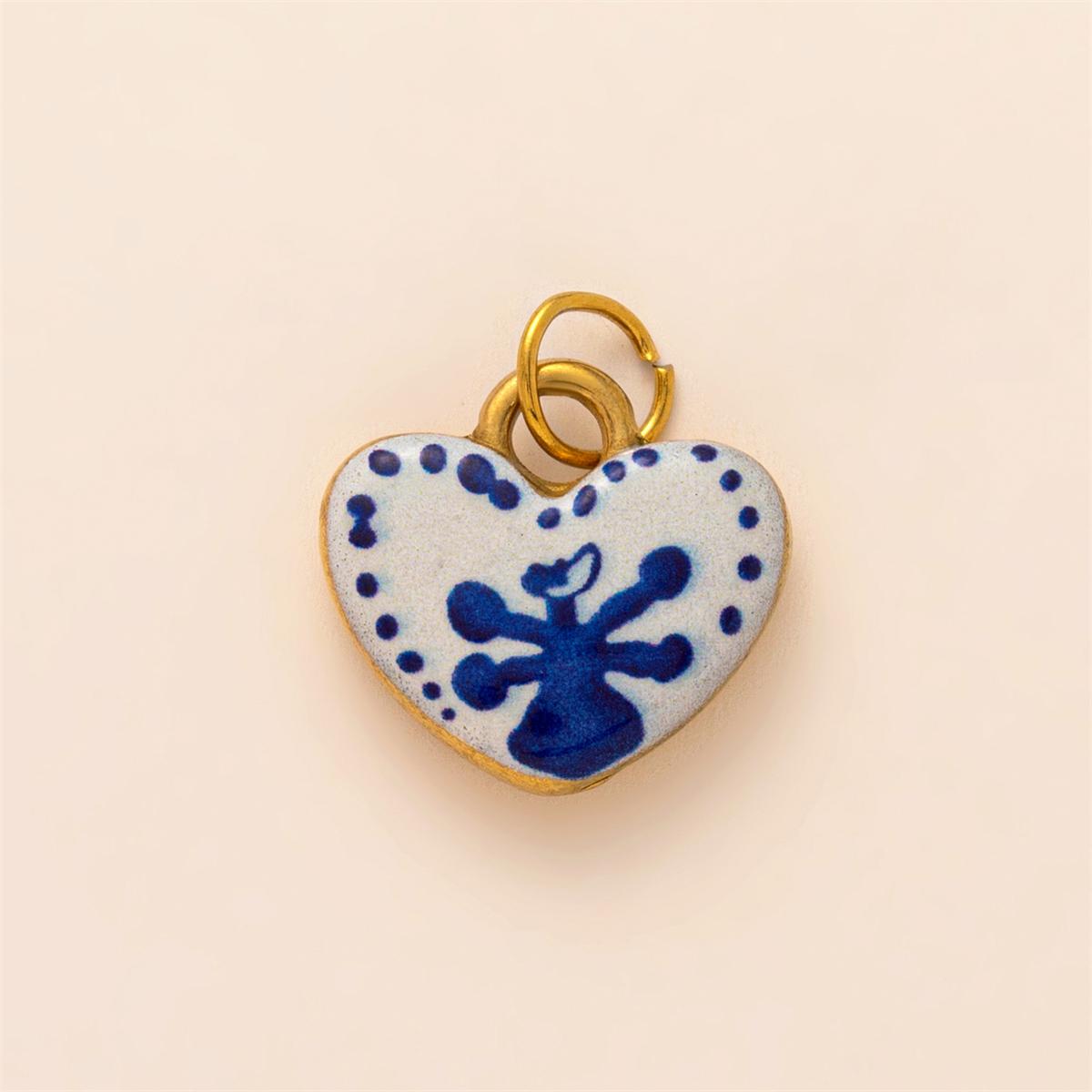 Stainless steel heart-shaped flower pendant, any DIY necklace pendant, gold-plated and color preserving