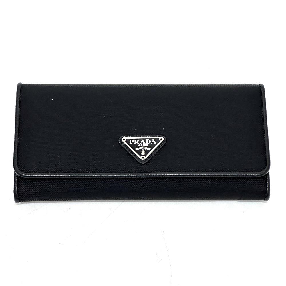 PRADA 1MH132 Triangle logo plate Long Wallet with Pass Case Flap Folded wallet