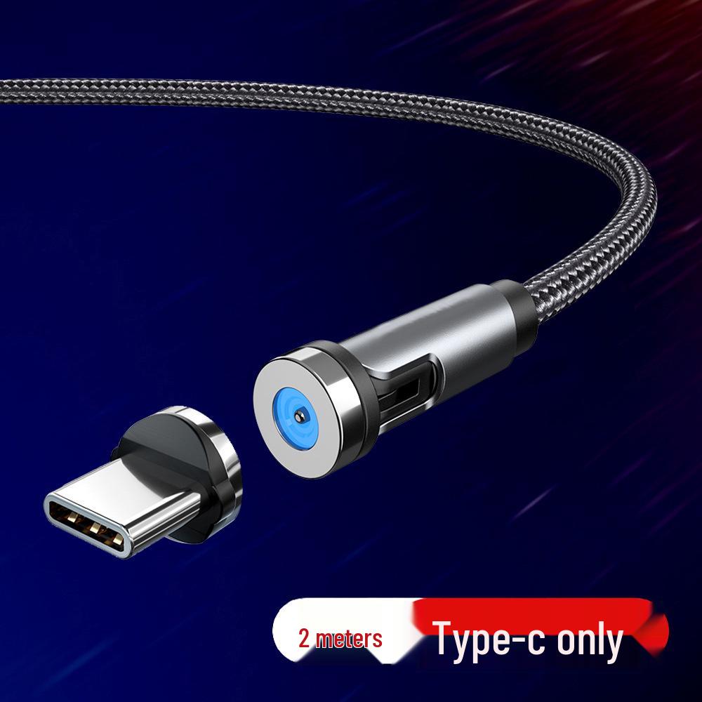 

Магнітний кабель для швидкої зарядки з обертанням на 540° для пристроїв Apple, Type-C та Android Silver Rotating Magnetic