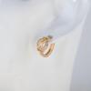 Exquisite Korean Style Double Heart Hoop Earrings with Micro-set Diamonds