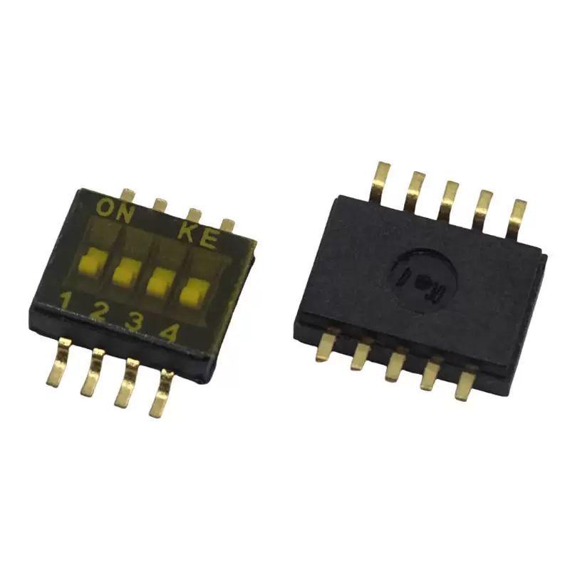 1,27 mm Schwarzer SMT Flachkippschalter DIP-Schalter, 2-10 Positionen (DSHP03TSGER)