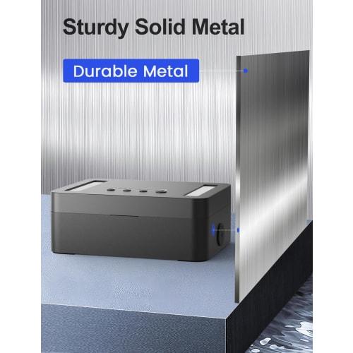 STARSIKI Metal Time Lock Box, Phone Lock Box with Timer, USB C Charging, Self-Controlled Container, Child Lock, Audio Prompt, Time Release, Safe Locke