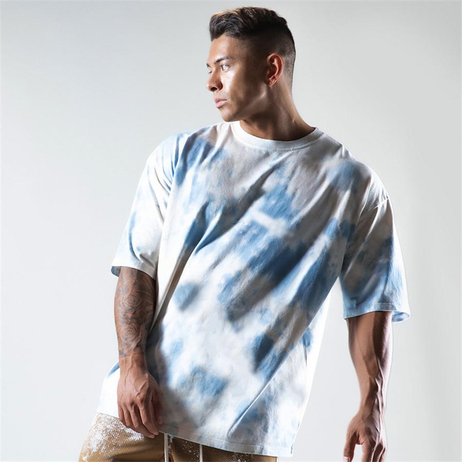 Summer New Sports Men's T-shirt Round Neck Running Short Sleeve Top Casual Hip Hop Style Jogger Fitness LARGE T-SHIRT