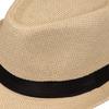 Outdoor Gentlemen Trilby Hat Straw Weaving Fedoras Hat Teens Festival Proms Hat