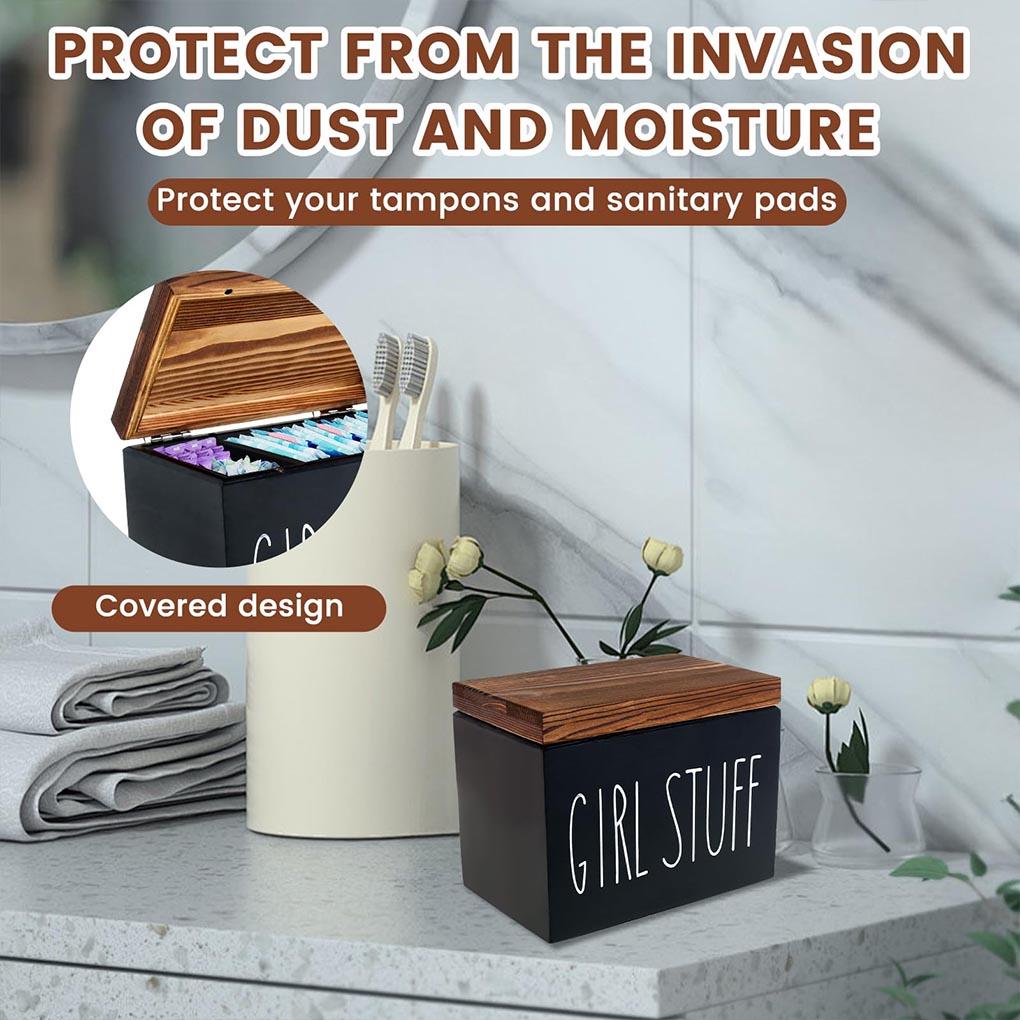 Rustikale Holz Badezimmer Aufbewahrungsbox Tamponhalter Für Frauen Periode Organizer Hygieneartikel Aufbewahrungsbox