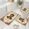 3Pcs Flannel Toilet Mat Set Bruno Mars Bathroom Rug Non Slip Bath Carpet Home Decor