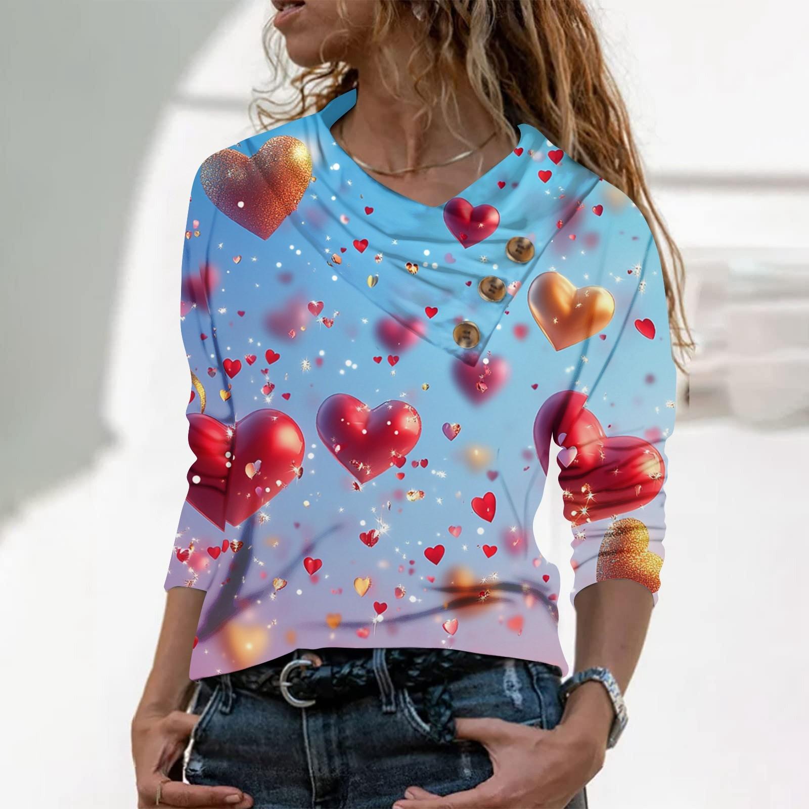 

Женская повседневная рубашка с длинными рукавами и V-образным вырезом на пуговицах с модной футболкой с принтом S синий