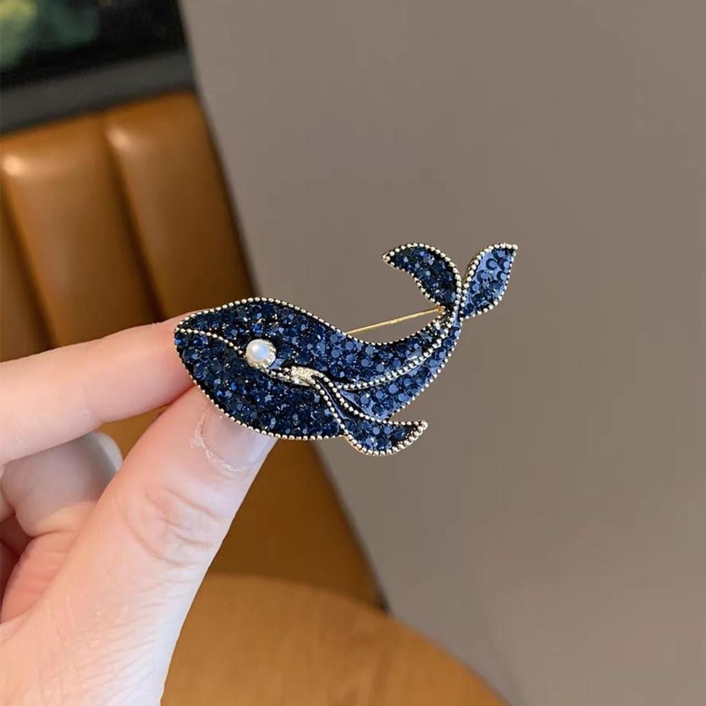 Wieloryb Delfin Morze Broszka Bon Broszka Cyrkonia Lato Brzoskwiniowy Elegancka Ceremonia Zwierzę Uczeń Prezent Urodziny Wydarzenie Damska Męska